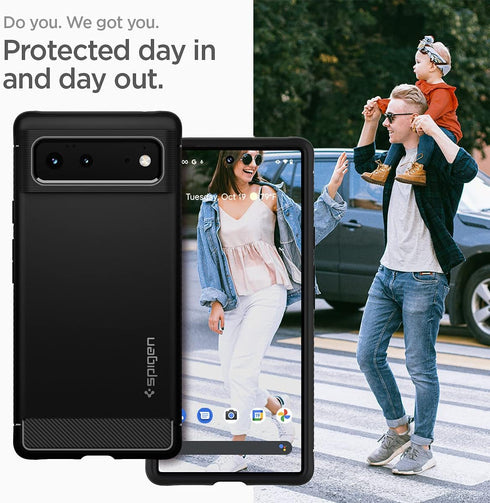 Spigen Rugged Armor Case Designed for Google Pixel 6 (2021) - Matte Black