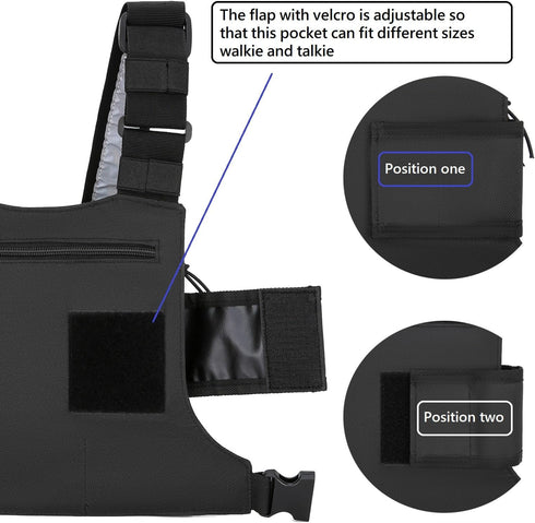 Versatile Chest Bag Vest Rig for Two Way Radio Walkie Talkie Hands-Free Chest Pack