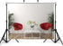 KeyWork 4x4ft Modern Red Accent Chairs Backdrop Contemporary Interior Photography Background for Minimalist Party