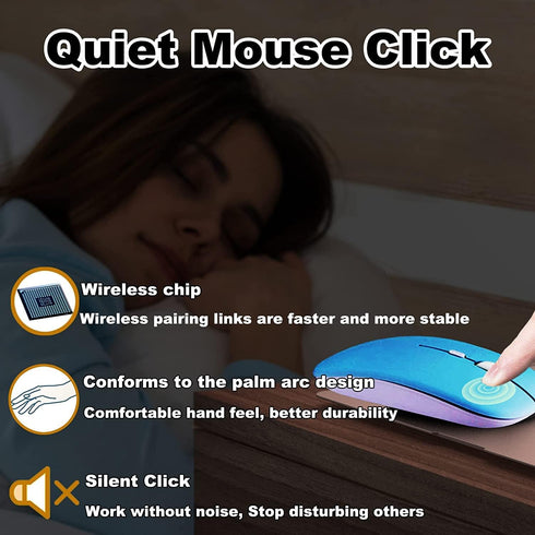 Bluetooth Wireless Keyboard and Mouse Combo, Ultra-Slim Ergonomic Small Rechargeable Set for Apple iPad, iPhone,