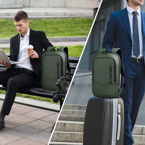 hk Backpack for Men Slim Business Backpack with USB Charger Lightweight Anti-theft Water Resistant Laptop Bag for