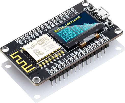 ideaspark NodeMCU ESP8266 Development Board with 0.96 Inch OLED Display, CH340 Driver, ESP-12E