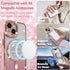 ZIYE Glitter Magnetic Case for iPhone 15 - Luxury Plating Love Heart, Compatible with MagSafe, Pink