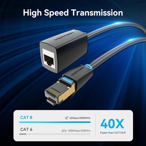 8 26FT 40Gbps Cat8 RJ45 VENTION Cat Ethernet Extension Cable LAN Cable Extender FTP Ethernet Patch Internet Cable