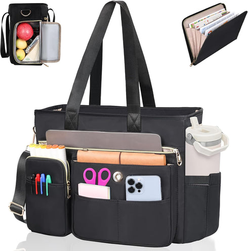 ESTARER Women Teacher Tote Bag 2Pcs, 15.6'' Laptop Work Bag Computer bag with