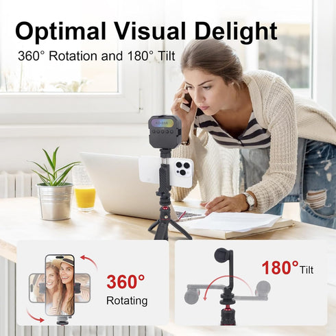 Mechrig 360 Shoe/3-Section (SY028) Extendable Mini Tripod Selfie Stick Kits, Vlogging Tripod Camera Handheld with Ball