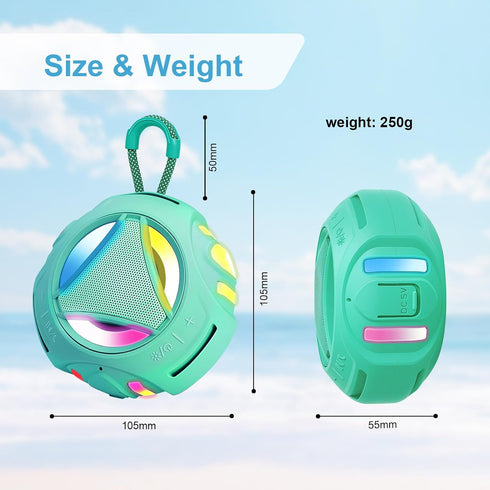 VANDVIBE IPX7 24H Portable Bluetooth Speaker, Waterproof Shower Speaker, Wireless Outdoor Speakers, Floating, Built