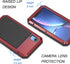 Lanhiem iPhone XR Metal Case, Rugged Full Body Shockproof Cover with Built-in Glass Screen Protector, Red