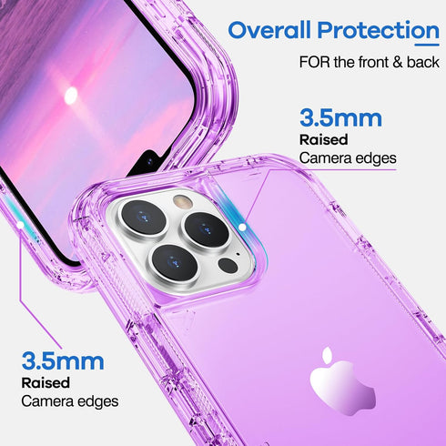 ORIbox Case for iPhone 13 Pro Max/12 Pro Max - Purple, 10 FT Military Grade Drop Protection, Transparent Heavy Duty