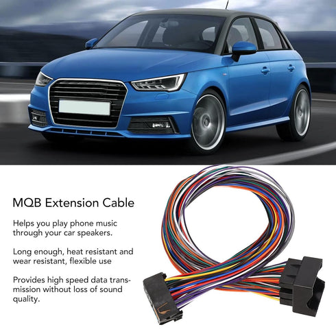 EVGATSAUTO MQB Extension Adapter Cable, 60cm 52Pin MQB Quadlock for Car Radio Speakers, Bluetooth 5.0 5-12V