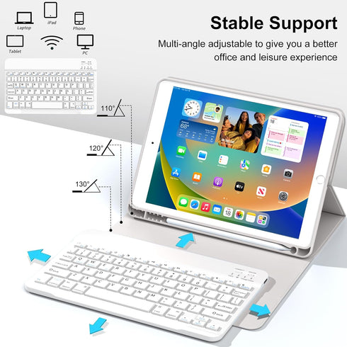 GKABXY 10.2 inch 2021/2020/2019, 9th/8th/7th Case with Keyboard for iPad iPad Generation Detachable Bluetooth Keyboard