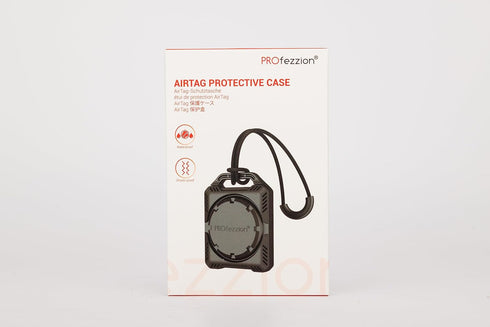 PROfezzion AirTag Holder Case with Key Ring, 3M Adhesive Mount, IPX8 Waterproof, for Keychain, Dog Collar