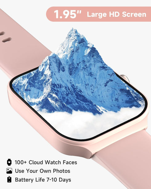 Smart Watch for Women, Alexa Built-in, 1.95" Fitness Tracker with Call Function, IP68 Waterproof, Heart Rate Sleep