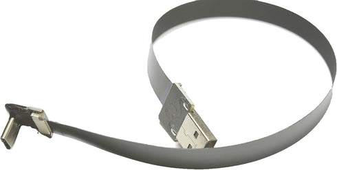 Black FFC USB C FPV Flat Slim Thin Ribbon FPC Cable USB Type-C 90 Degree to Standard USB A for Charging and Sync (40CM)