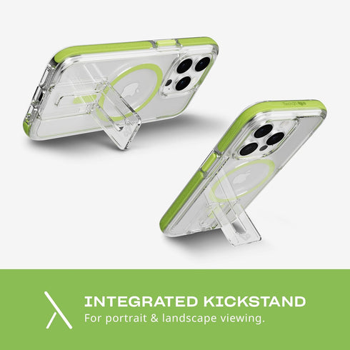 Tech21 Evo Crystal Kick Case for iPhone 15 Pro - Compatible with MagSafe - Impact Protection Case - Lime