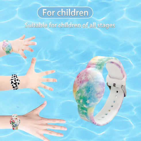 Waterproof AirTag Bracelet for Kids, Soft Silicone Hidden Holder Case Compatible with Apple Airtag, Adjustable