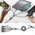 6 in 1 Multi Universal 1.8M/6Ft Phone Charging Cable, USB A/Type C to Lightning*2+Type C+Micro USB for Android/iPhone