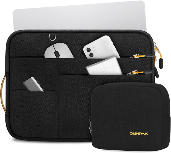 Omnpak MacBook Air Case Sleeve for 13.6 Inch, Compatible with M3/M2/M1, Recycled PET with Handle and Accessory Pocket