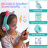 Riwbox CF9 Cat Ear Kids Bluetooth Headphones with LED Light, Safe 85dB Volume Limit, Built-in Mic for Calls (Green)