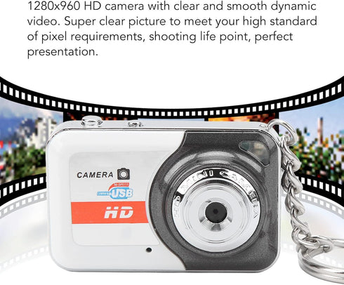 Pomya Mini DV Camera, Small Video Recorder with Motion Detection, Support 32G Memory, USB Mini Camera Keychain Video