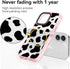 Rosarnnah 17 6.6 (6.3") for iPhone Case Cute - Durable Shockproof ft Drop Impact Phone Case - Funny Milk Cow Print