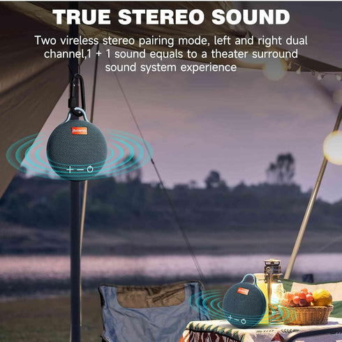 UrbanX Audience Series Bluetooth Waterproof Speaker, IPX7, 20H Playtime, Compact Big Sound, Blue, 1 Pack for Beach,