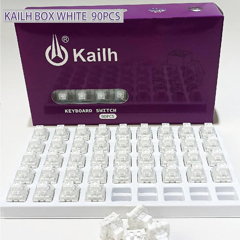Kailh Box White Clicky Switches, 45gf 3 Pin, Plate Mounted SMD RGB Switch for MX Mechanical Gaming Keyboard (90PCS)