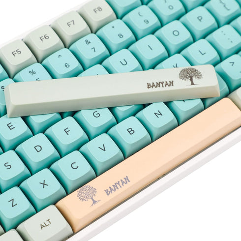 YMDK Banyan Keycaps 126 Key Dye Sub ZDA PBT Keycap, Similar to XDA for MX Keyboard 104 87 GK61 96 84