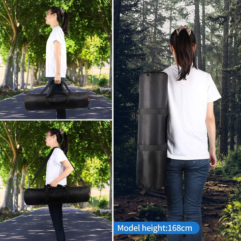 HEMMOTOP 25.6x7in -R06518 Tripod Bag, Tripod Carrying Case Heavy Duty with Two Zippered Pockets, All Sides Thick Padded