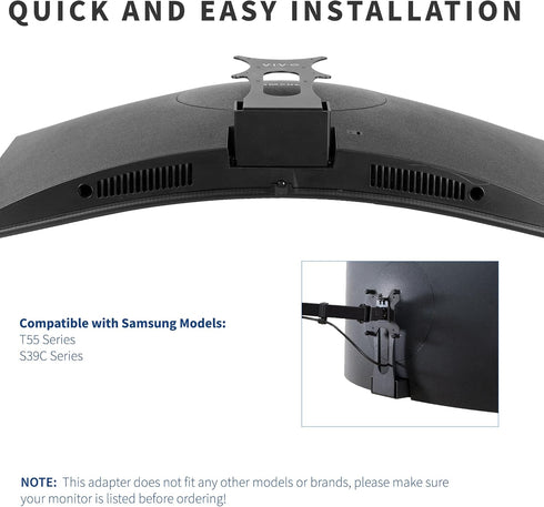 VIVO Quick Attach VESA Adapter Plate Bracket for Samsung T55 Series Monitors, VESA up to 100x100