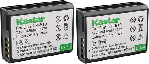 Kastar LP-E10 Battery Replacement for Canon EOS Rebel T3 T5 T6 T7, 1100D 1200D 1300D 1500D 2000D 3000D