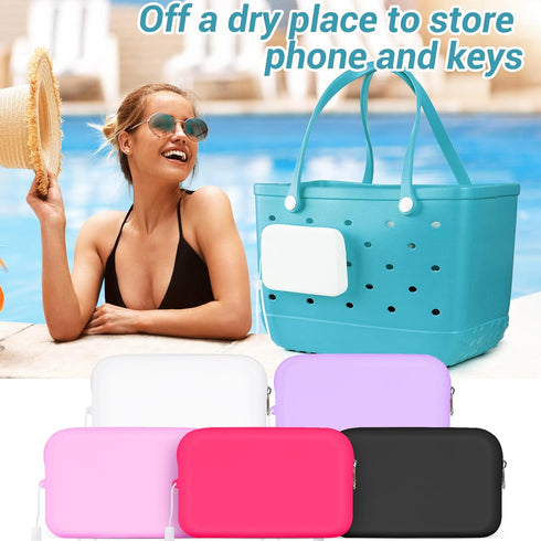 Silicone Bogg Bag Accessories Set with 2PCS Charms, Waterproof Phone Holder for Large iPhone 13/14/15 Pro Max