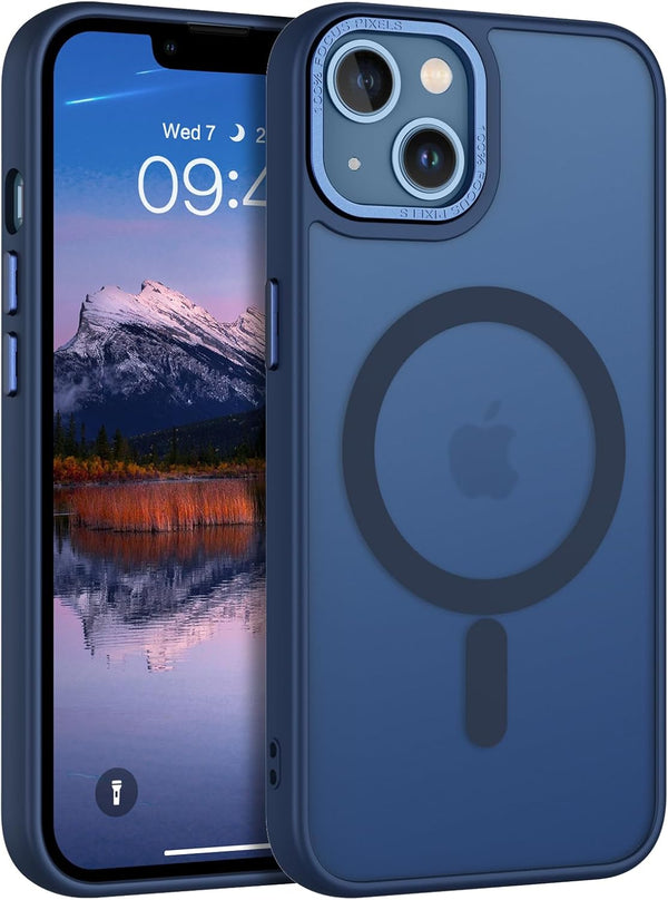 BENTOBEN iPhone 13 Case - Slim, Shockproof, Translucent Matte, Navy Blue, Compatible with MagSafe, for Men, Women,