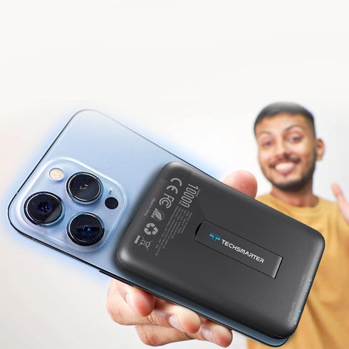 TECHSMARTER Magnetic Power Bank, 10,000mAh Wireless Portable Charger, 18W Fast Charging Battery Pack with USB-C,