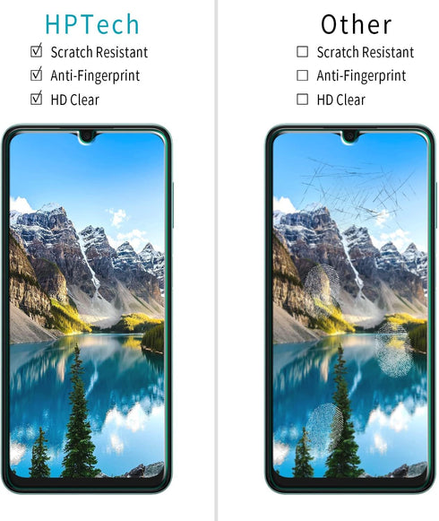HPTech (2 Pack) Designed For Samsung Galaxy A13 5G Tempered Glass Screen Protector, Easy Installation, Bubble Free, Case Friendly