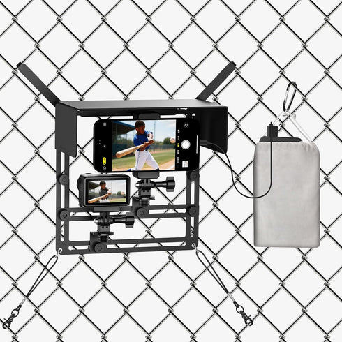 AMAZEAR Phone Fence Mount with Magnetic Shade, Action Camera Fence Mounting Kit for