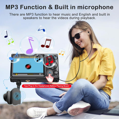 KANORLEEY 4K Cards-64MP YouTube,2.8" Focus,18X Zoom,10 Digital Camera Without SD Vlogging Camera for IPS Screen,Auto