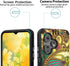TJS Hybrid Shockproof Case for Boost Mobile Celero 5G + Plus 2024, Antique Flower, with Tempered Glass Screen Protector.