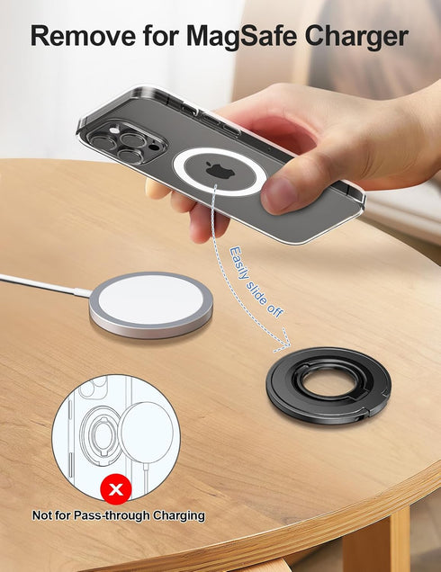 EWA MagOne Ultra (Ring Edition) Phone Grip Stand with Replaceable Metal Finger Ring, Removable Magnetic Ring Holder