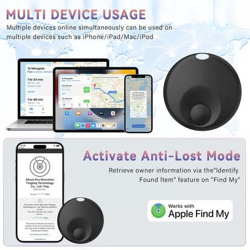 Valueest IP67 (4 Pack) Smart Tracker Tag, GPS Item Finder Compatible with Apple Find My, Waterproof Track Locator