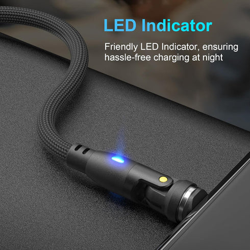 Ion 6 in 1 Magnetic Data Transmission & Fast Charging Cable, 100W PD, 540 Rotation, 1.8 Meter Length