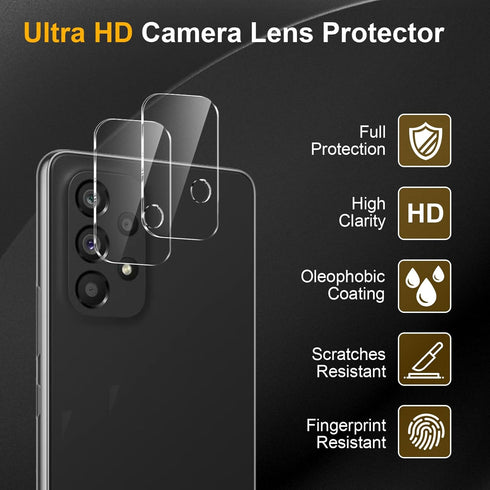 3 Pack Privacy Screen Protector + 3 Pack Camera Lens Protector for Samsung Galaxy A53, Anti Spy Tempered Glass