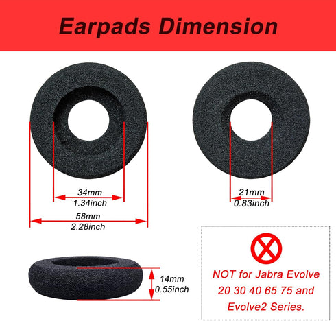 4 Pack Foam Ear Pads Replacement Cushions for Plantronics Headset, Compatible with HW251N 510 520 Blackwire 3210 3220