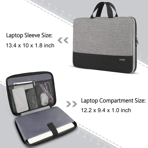 Ytonet 13-13.3 Inch Laptop Sleeve Case, Water Resistant Business Travel Cover Compatible with MacBook Air/Pro