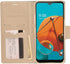 Denim Fabric Wallet Phone Case for LG K51, LG Reflect (LM-K500) - CT5 Gray/Navy Blue