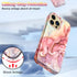Btscase Rose Gold Marble Pattern Case Compatible with iPhone 13 Pro Max 6.7 Inch 2021, Heavy Duty Shockproof Full Body