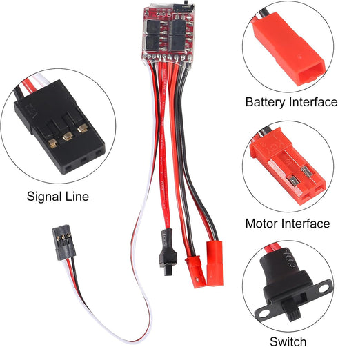 2Pcs 20A 2KHz 4.8V-8.4V Brushed ESC Motor Speed RC Forward Reverse Brush Brake Electric Speed Controller for DIY RC Car