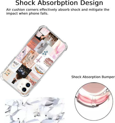 Trendy Christian Aesthetic Collage Case for iPhone 12/12 Pro, Jesus Faith Cross, Cool TPU Phone Cover.