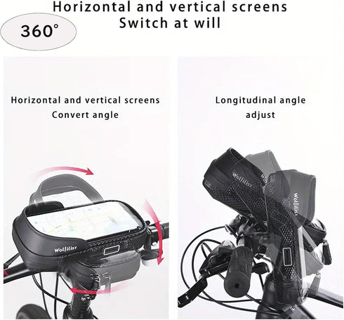 EVA Waterproof Bike Phone Holder, Front Frame Bag, Top Tube Bicycle Phone Mount with Rain Cover, Cycling Pouch, Gifts