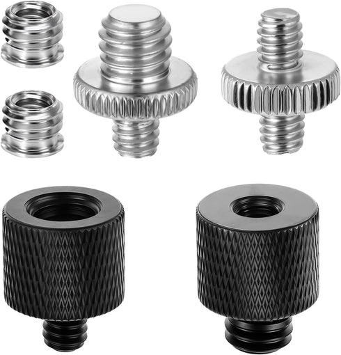 Xthrotsenk Tripod Screw Adapter 6 Pcs Aluminum Threaded Converter 1/4 Male to 3/8